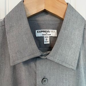 Express 1MX dress shirt; Small; Extra-Slim fit; Grey